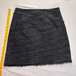 LOFT Black and White Tweed Mini Skirt